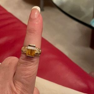 14k Gold Topaz & Diamond ring